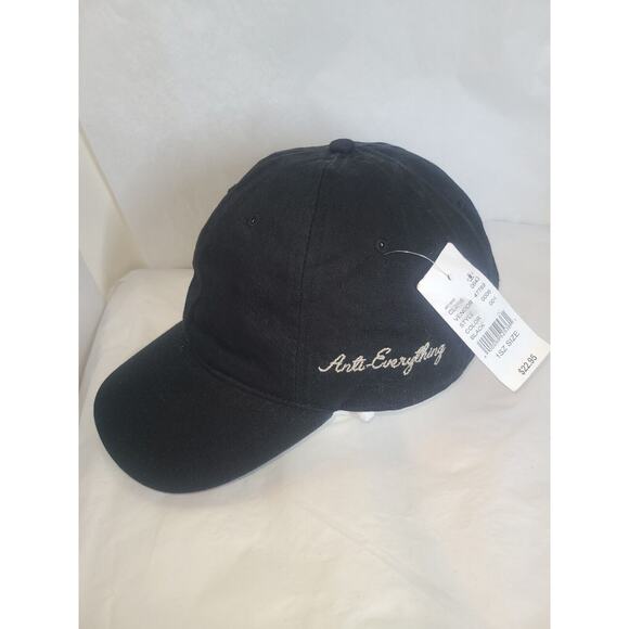 Anti-Everything Baseball hat cap new strapback adjustable NWT Solid Black PacSun - Picture 7 of 13
